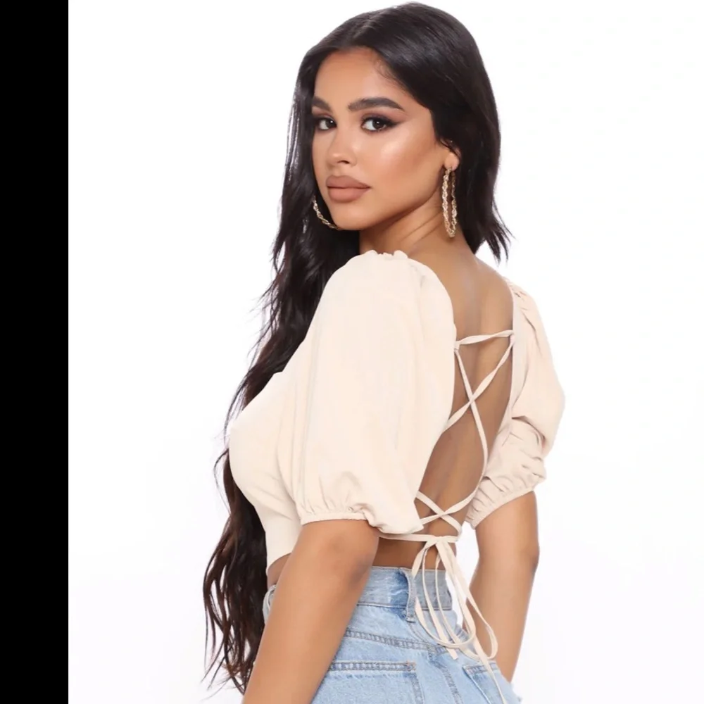 Cream Cindy Strappy Back Blouse - Picture 2 of 4